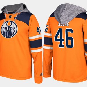 Exquisite Oilers #46 Pontus Aberg Orange Name And Number Hoodie