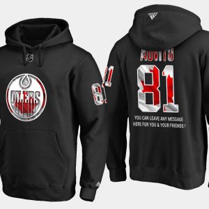 First - rate Oilers #81 Yohann Auvitu NHL Banner Wave Usa Flag Black Hoodie