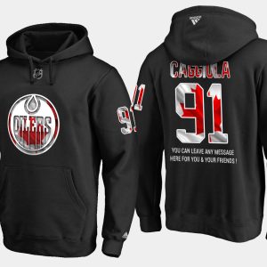 Superior Oilers #91 Drake Caggiula NHL Banner Wave Usa Flag Black Hoodie