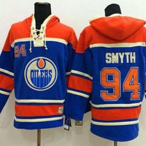Premium Oilers #94 Ryan Smyth Light Blue Sawyer Hooded Sweatshirt Stitched NHL Jersey