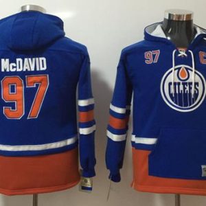 Exceptional Oilers #97 Connor McDavid Light Blue Youth Name & Number Pullover NHL Hoodie