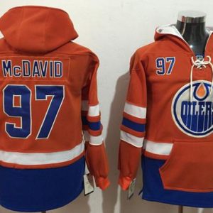 Splendid Oilers #97 Connor McDavid Orange Name & Number Pullover NHL Hoodie