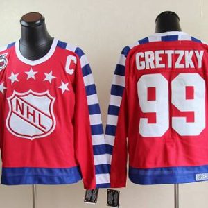 Gorgeous Oilers #99 Wayne Gretzky Red All Star CCM Throwback 75TH Stitched NHL Jersey