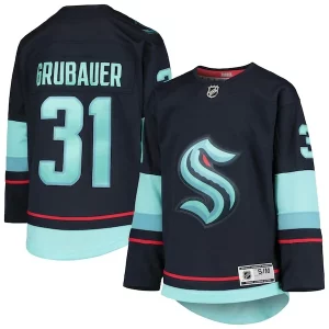 Superior Philipp Grubauer Seattle Kraken Youth Home Premier Player Jersey   Deep Sea Blue