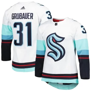 Exquisite Philipp Grubauer Seattle Kraken adidas Away Primegreen Authentic Pro Player Jersey   White