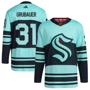 Exquisite Philipp Grubauer Seattle Kraken adidas Reverse Retro 2.0 Authentic Player Jersey   Teal