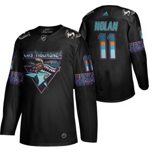 Magnificent San Jose Sharks #11 Owen Nolan Men's Adidas 2020 Los Tiburones Limited NHL Jersey Black