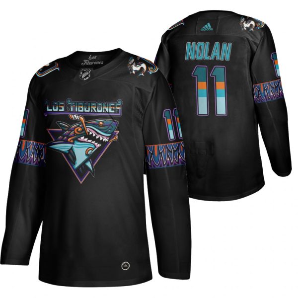Magnificent San Jose Sharks #11 Owen Nolan Men's Adidas 2020 Los Tiburones Limited NHL Jersey Black