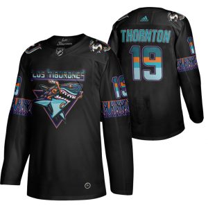 Exceptional San Jose Sharks #19 Joe Thornton Men's Adidas 2020 Los Tiburones Limited NHL Jersey Black