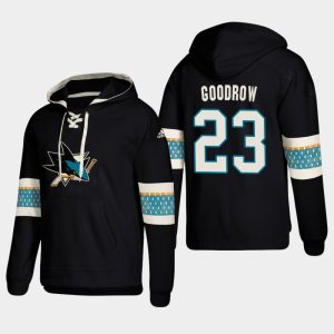 Magnificent San Jose Sharks #23 Barclay Goodrow Black adidas Lace Up Pullover Hoodie