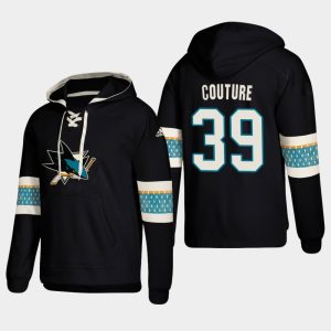 Outstanding San Jose Sharks #39 Logan Couture Black adidas Lace Up Pullover Hoodie