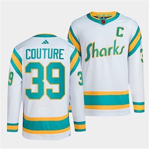 Outstanding San Jose Sharks #39 Logan Couture Men's adidas Reverse Retro 2.0 Authentic Player Jersey   White