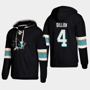 Exquisite San Jose Sharks #4 Brenden Dillon Black adidas Lace Up Pullover Hoodie