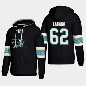 Gorgeous San Jose Sharks #62 Kevin Labanc Black adidas Lace Up Pullover Hoodie