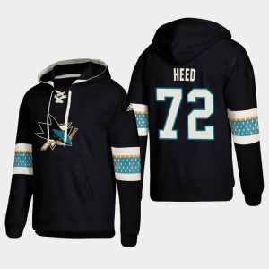 Gorgeous San Jose Sharks #72 Tim Heed Black adidas Lace Up Pullover Hoodie