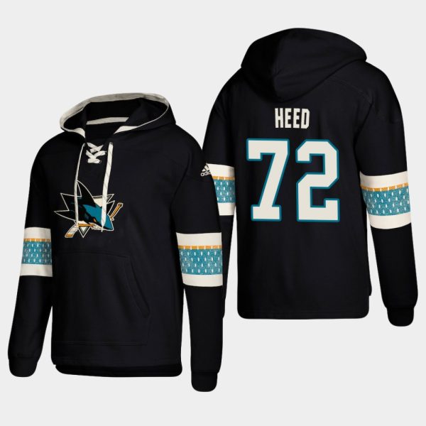 Gorgeous San Jose Sharks #72 Tim Heed Black adidas Lace Up Pullover Hoodie