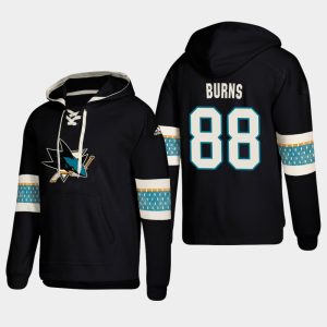 Superior San Jose Sharks #88 Brent Burns Black adidas Lace Up Pullover Hoodie
