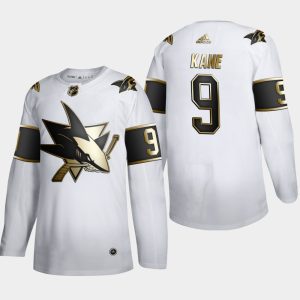 Premium San Jose Sharks #9 Evander Kane Men's Adidas White Golden Edition Limited Stitched NHL Jersey