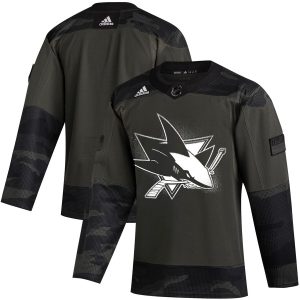 Premium San Jose Sharks Adidas 2019 Veterans Day Authentic Practice NHL Jersey Camo