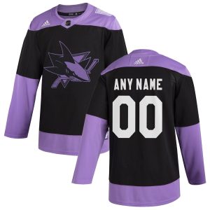 Magnificent San Jose Sharks Adidas Hockey Fights Cancer Custom Practice Jersey Black