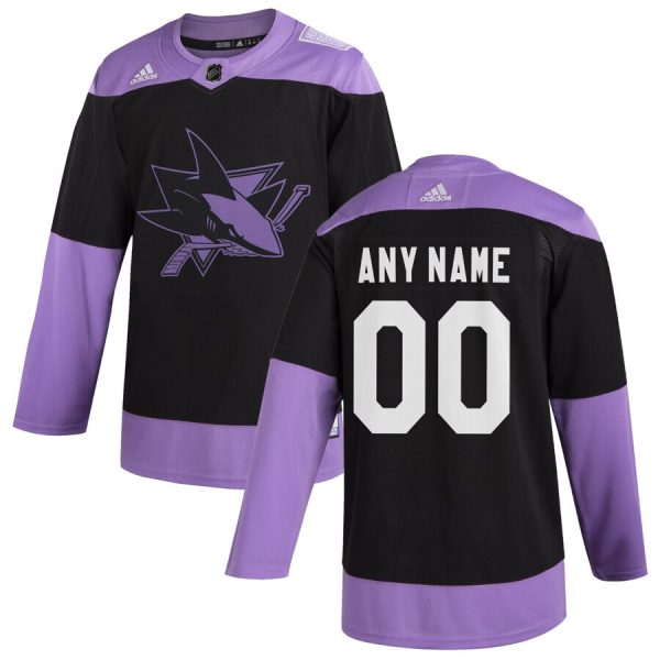Magnificent San Jose Sharks Adidas Hockey Fights Cancer Custom Practice Jersey Black