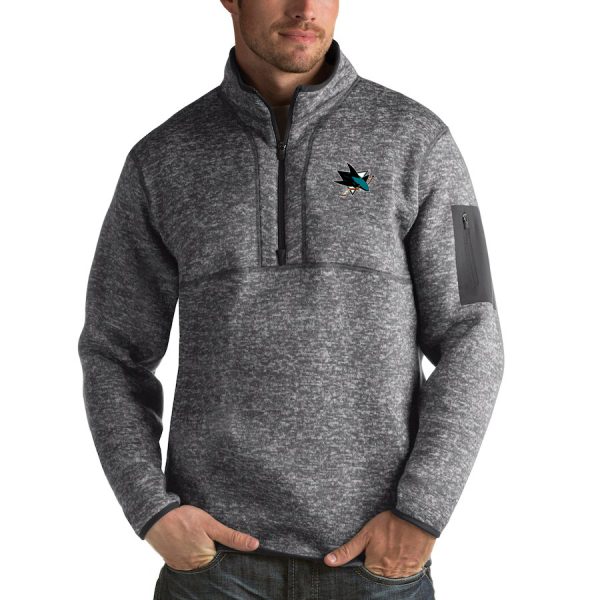 Magnificent San Jose Sharks Antigua Fortune Quarter Zip Pullover Jacket Black