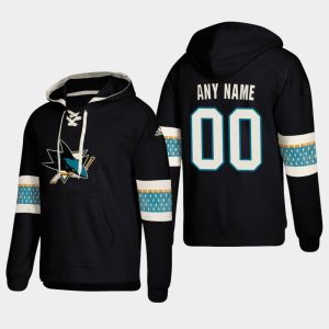 Gorgeous San Jose Sharks Personalized Lace Up Pullover Hoodie Black