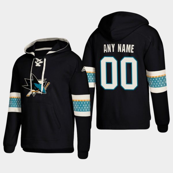 Gorgeous San Jose Sharks Personalized Lace Up Pullover Hoodie Black