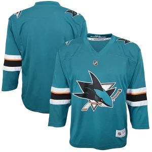 Gorgeous San Jose Sharks Youth Home Replica Blank Jersey   Teal