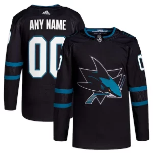 Premium San Jose Sharks adidas Alternate Primegreen Authentic Custom Jersey   Black