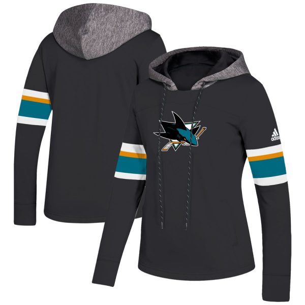 Gorgeous San Jose Sharks adidas Women's Crewdie Pullover Hoodie Black