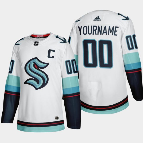 Outstanding Seattle Kraken Custom Men's Adidas 2021 22 White Away Authentic Stitched NHL Jersey