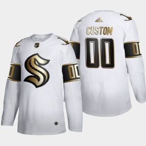 Magnificent Seattle Kraken Custom Men's Adidas White Golden Edition Limited Stitched NHL Jersey
