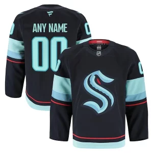 Outstanding Seattle Kraken Home Authentic Pro Custom Jersey   Navy