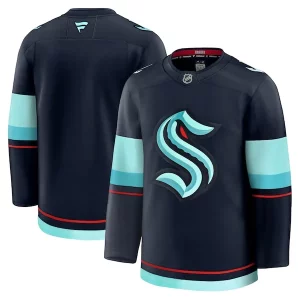 Stunning Seattle Kraken Home Premium Jersey   Deep Sea Blue/White