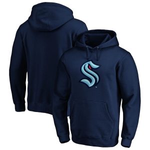 Magnificent Seattle Kraken Primary Logo Pullover Hoodie Navy