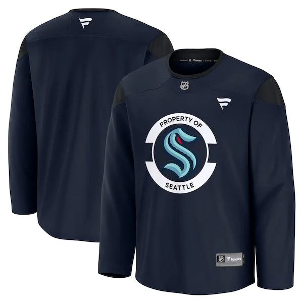 Stunning Seattle Kraken Team Practice Jersey Deep Sea Blue