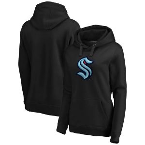 Exquisite Seattle Kraken Women's Plus Size Primary Logo Pullover Hoodie Black