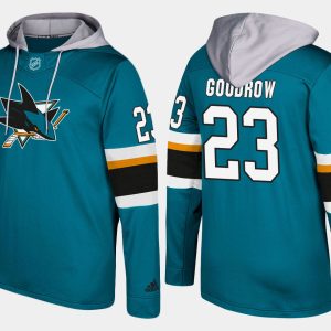 Stunning Sharks #23 Barclay Goodrow Teal Name And Number Hoodie