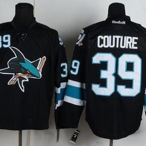First - rate Sharks #39 Logan Couture Black Stitched NHL Jersey