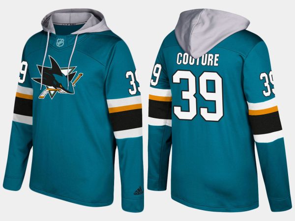 Superior Sharks #39 Logan Couture Teal Name And Number Hoodie