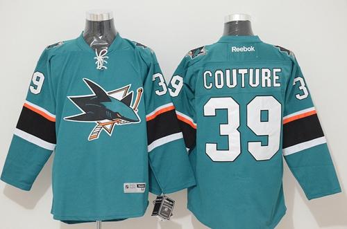 Gorgeous Sharks #39 Logan Couture Teal Stitched NHL Jersey