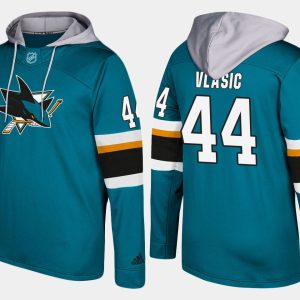 Stunning Sharks #44 Marc Edouard Vlasic Teal Name And Number Hoodie