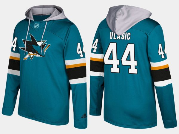 Stunning Sharks #44 Marc Edouard Vlasic Teal Name And Number Hoodie