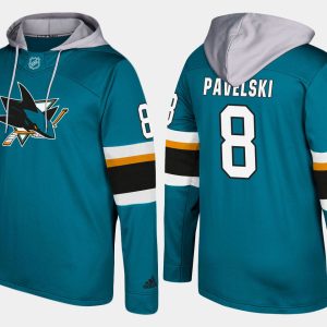 Magnificent Sharks #8 Joe Pavelski Teal Name And Number Hoodie
