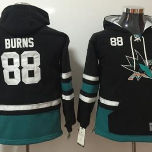 Premium Sharks #88 Brent Burns Black Youth Name & Number Pullover NHL Hoodie