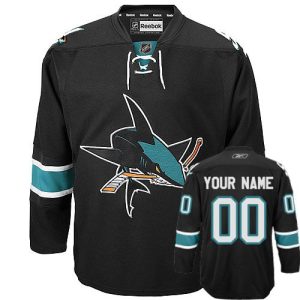 Stunning Sharks Third Personalized Authentic Black NHL Jersey (S 3XL)