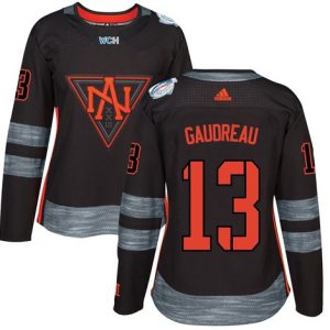 Exceptional Team North America #13 Johnny Gaudreau Black 2016 World Cup Women's Stitched NHL Jersey