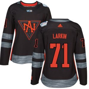Superior Team North America #71 Dylan Larkin Black 2016 World Cup Women's Stitched NHL Jersey