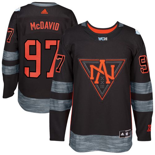 Premium Team North America #97 Connor McDavid Black 2016 World Cup Stitched NHL Jersey